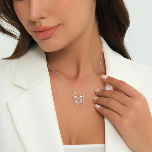 Personlig halskjede med kattens navn