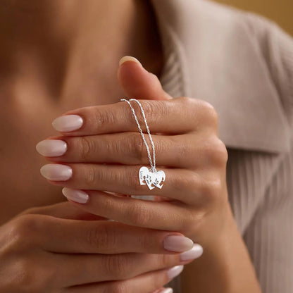 Personlig halskjede med pote og hjerte