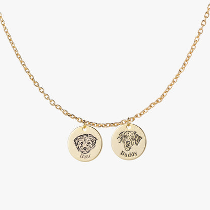 Personlig halskjede med kjæledyransikt