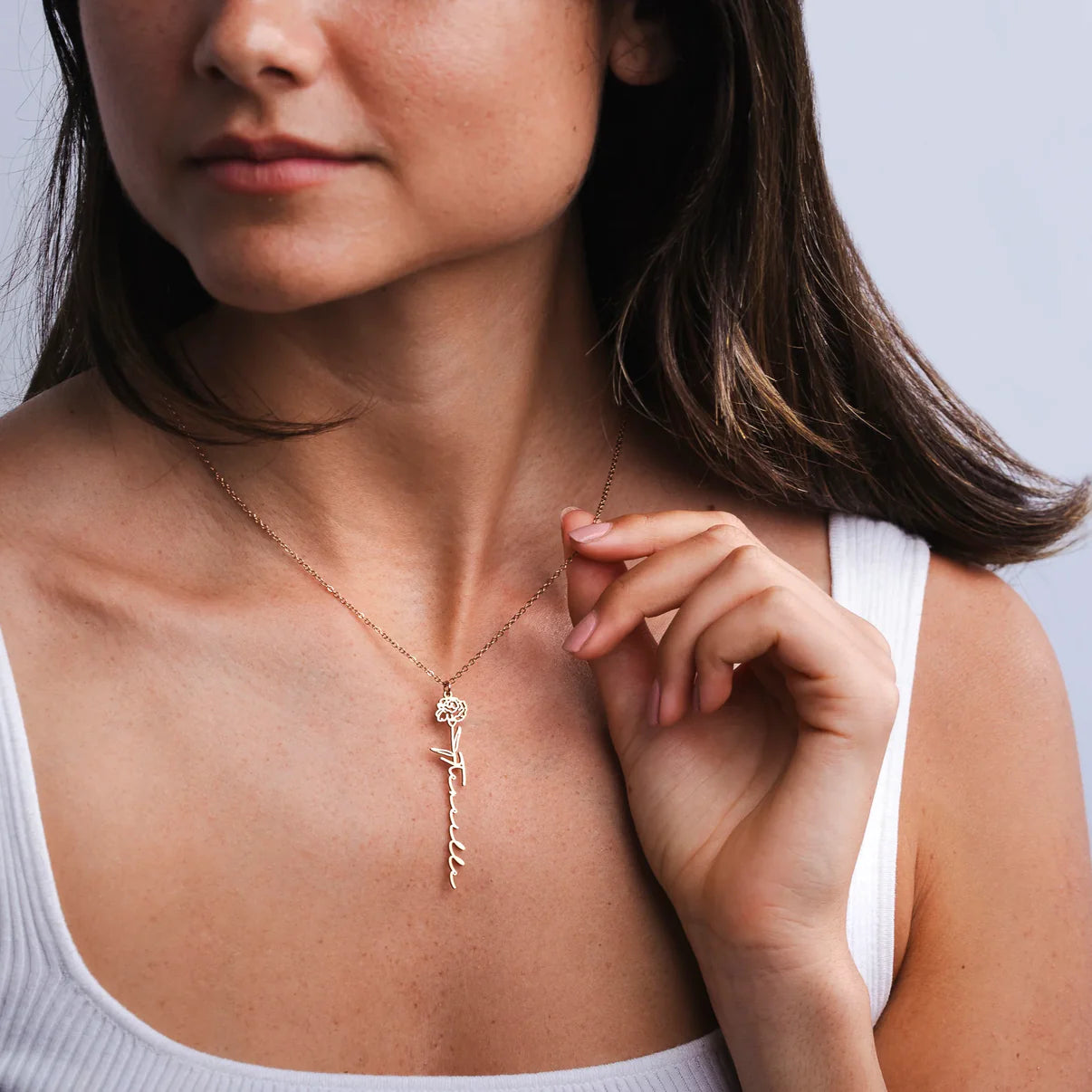 Personlig fødselsblomst-navnekjede