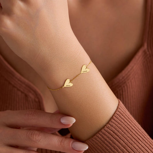 Personlig gravert hjertearmbånd