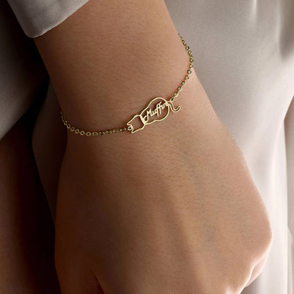 Personlig armbånd med kattens navn