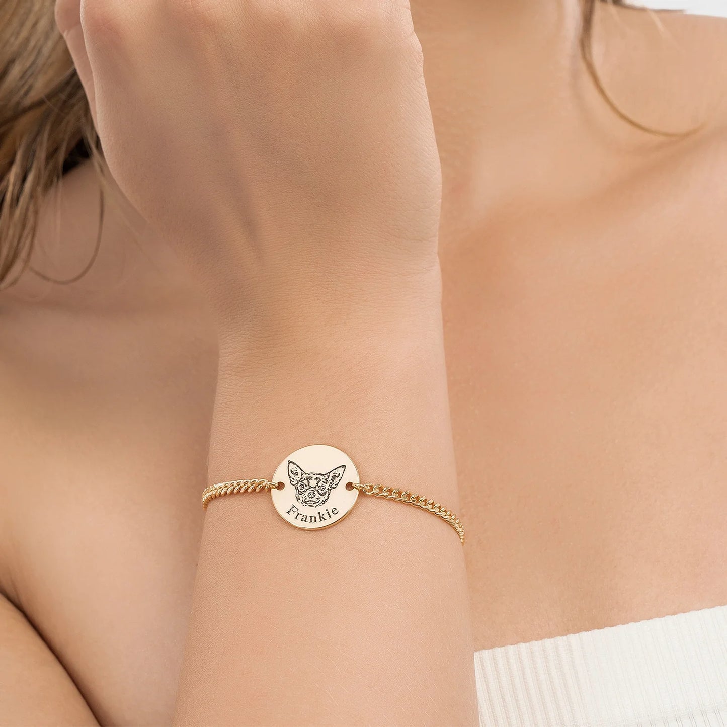 Personlig armbånd med kjæledyransikt