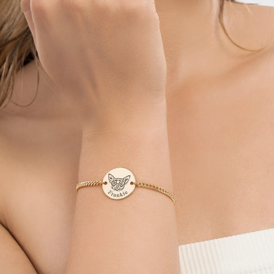 Personlig armbånd med kjæledyransikt