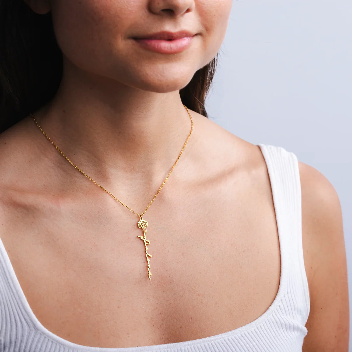 Personlig fødselsblomst-navnekjede