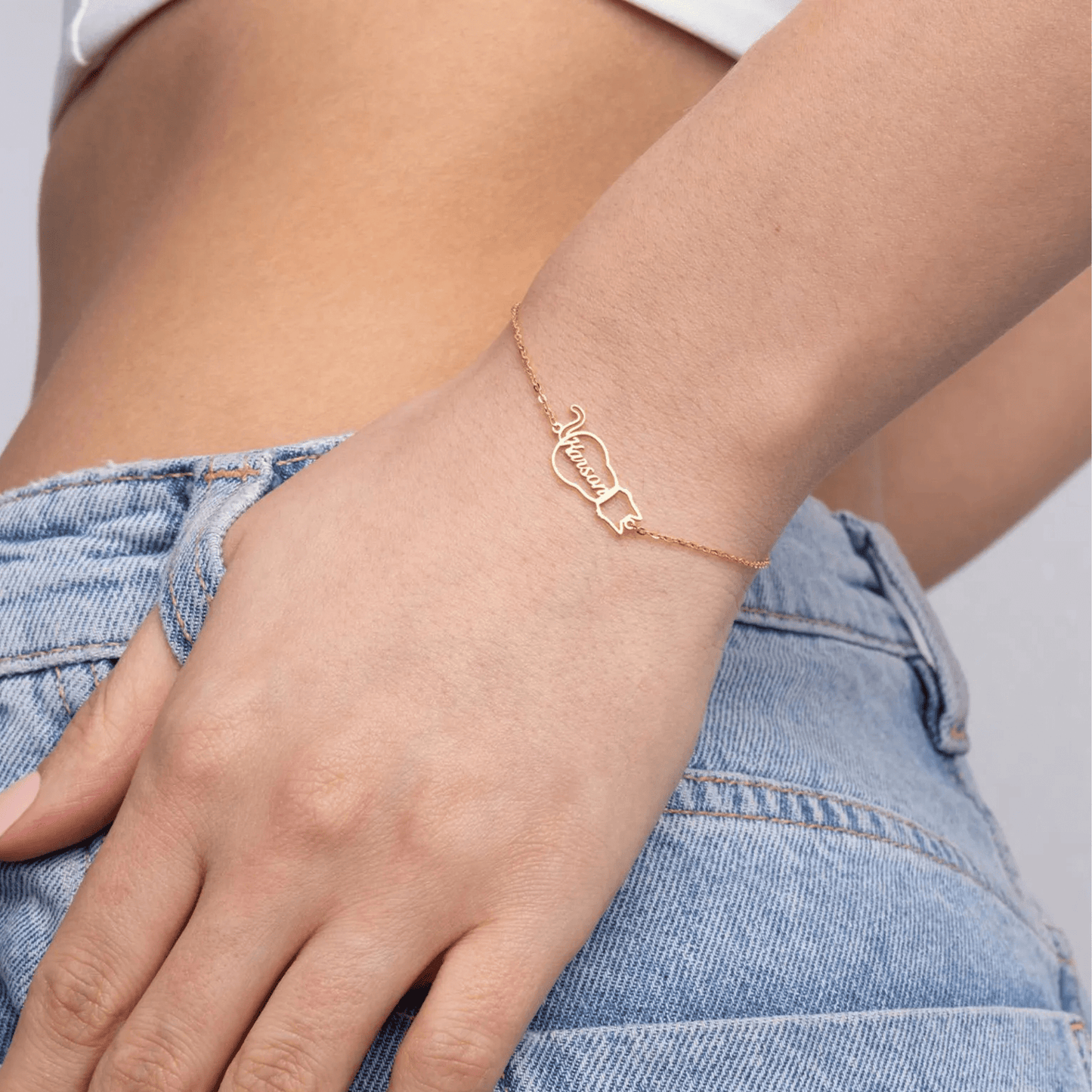 Personlig armbånd med kattens navn