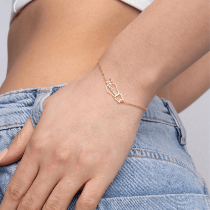 Personlig armbånd med kattens navn