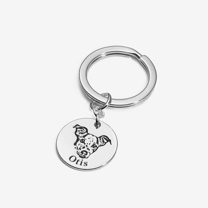 Personlig nøkkelring med kjæledyransikt