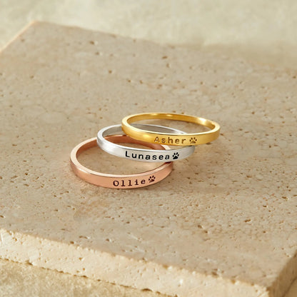 Personlig ring med kjæledyrets navn