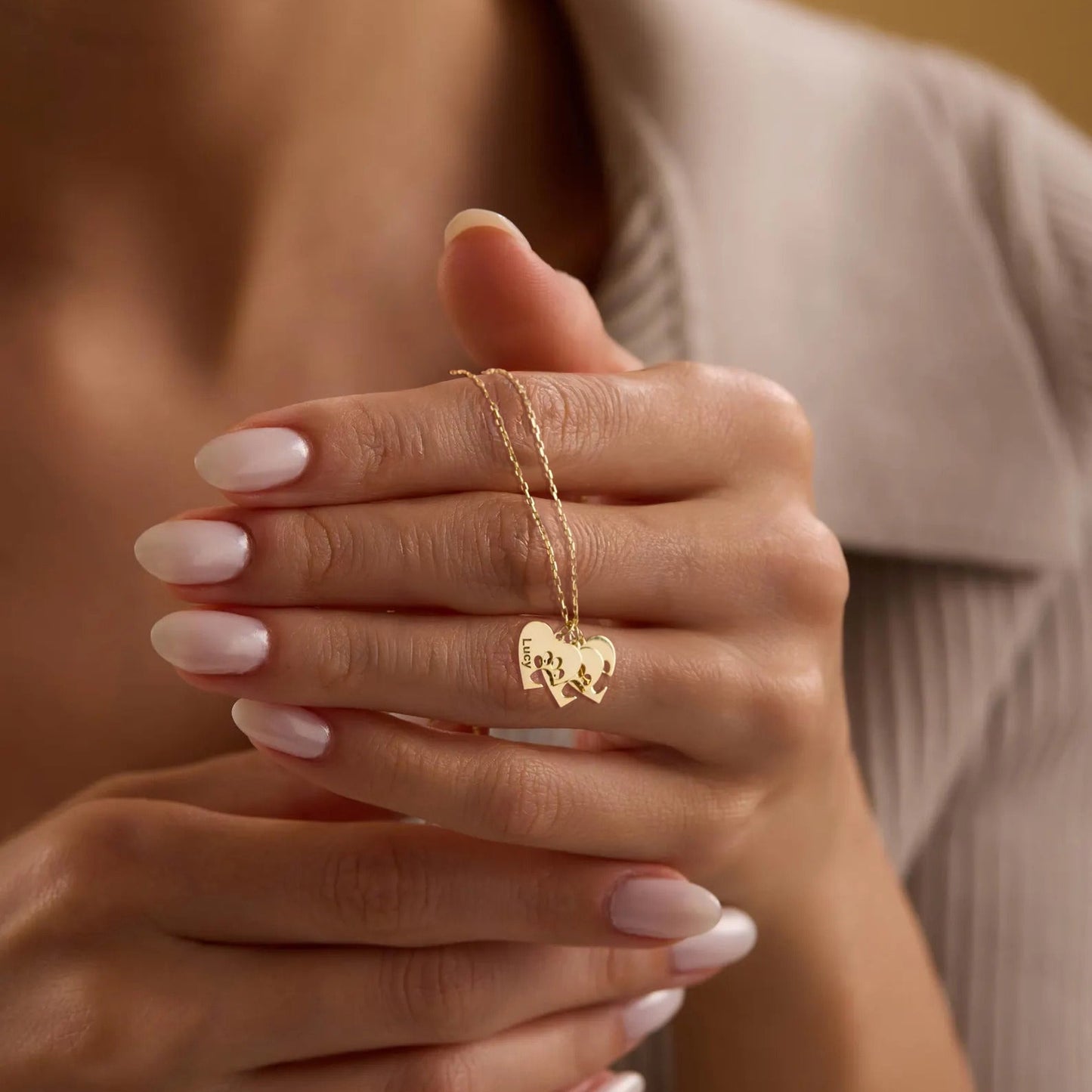 Personlig halskjede med pote og hjerte