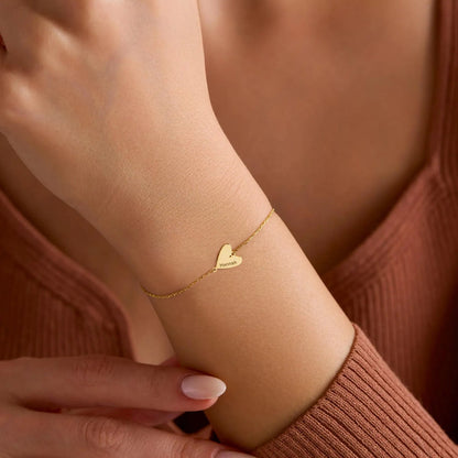 Personlig gravert hjertearmbånd