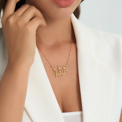 Personlig halskjede med kattens navn