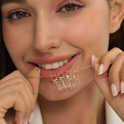 Personlig halskjede med kattens navn