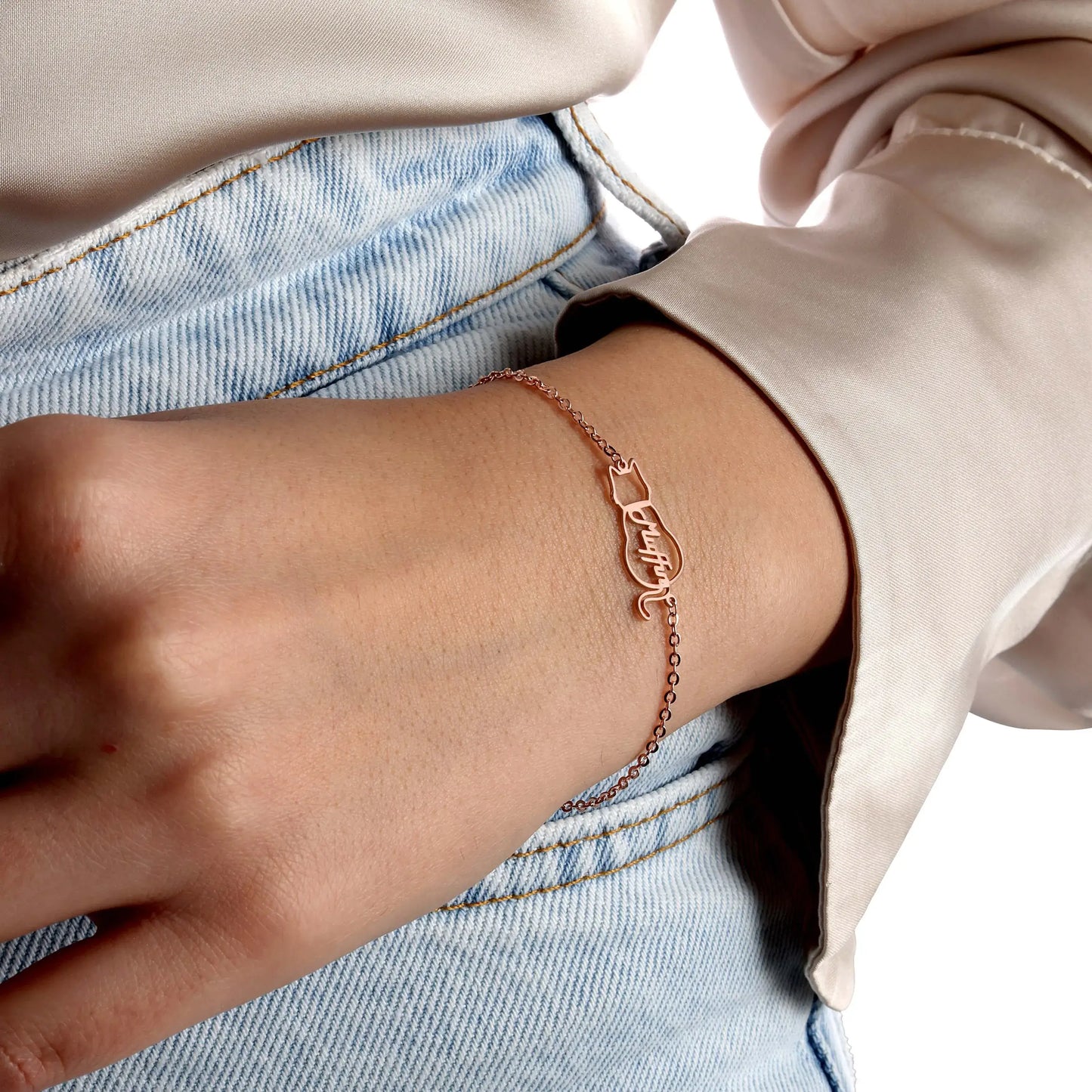 Personlig armbånd med kattens navn