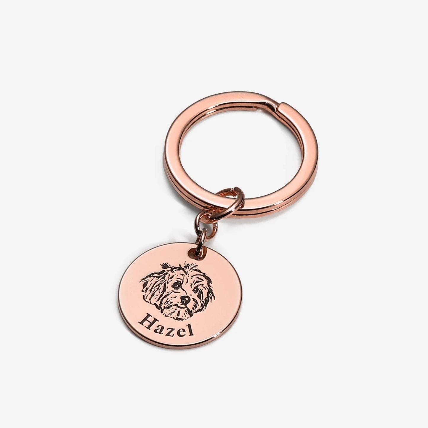 Personlig nøkkelring med kjæledyransikt