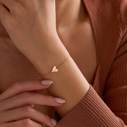 Personlig gravert hjertearmbånd