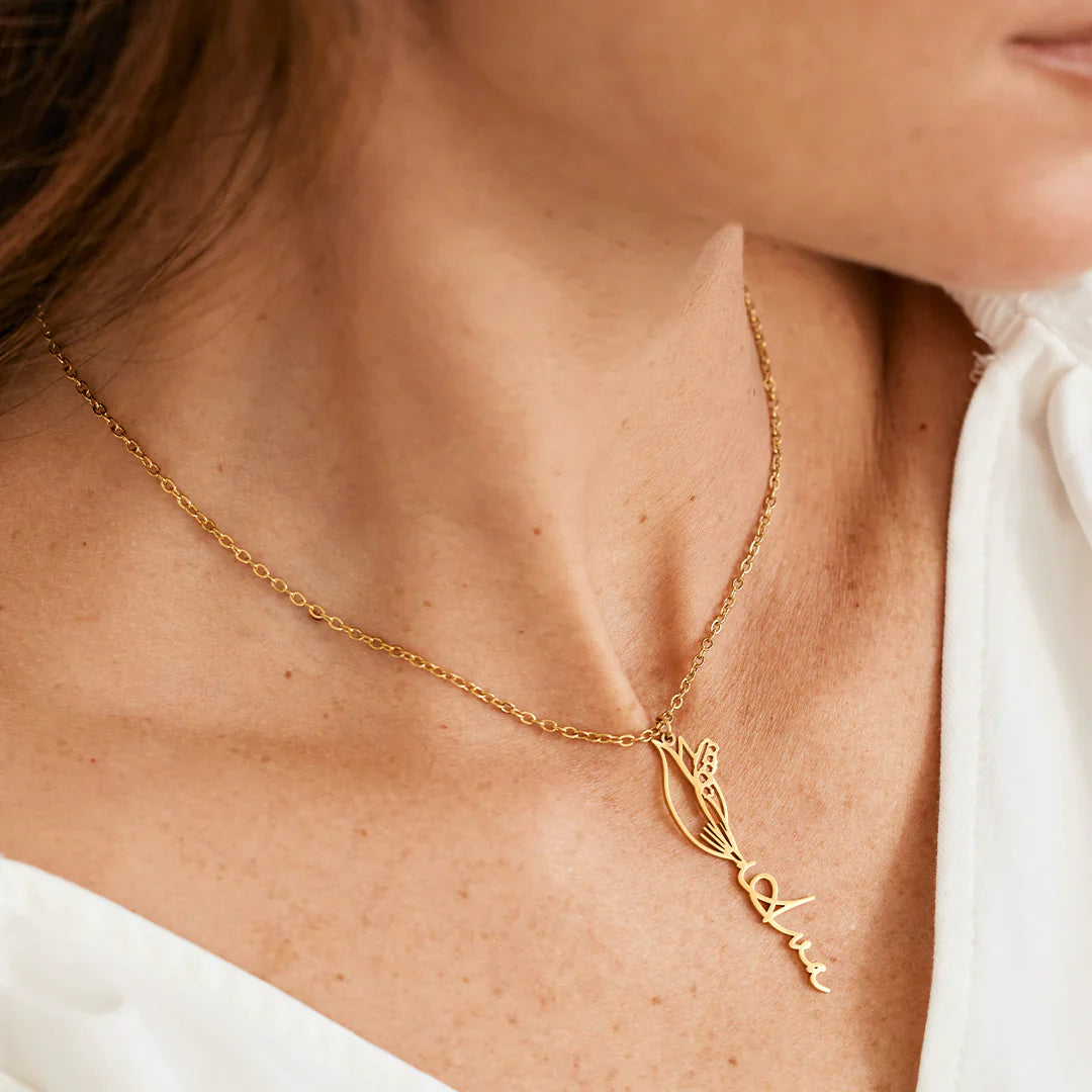 Personlig fødselsblomst-navnekjede