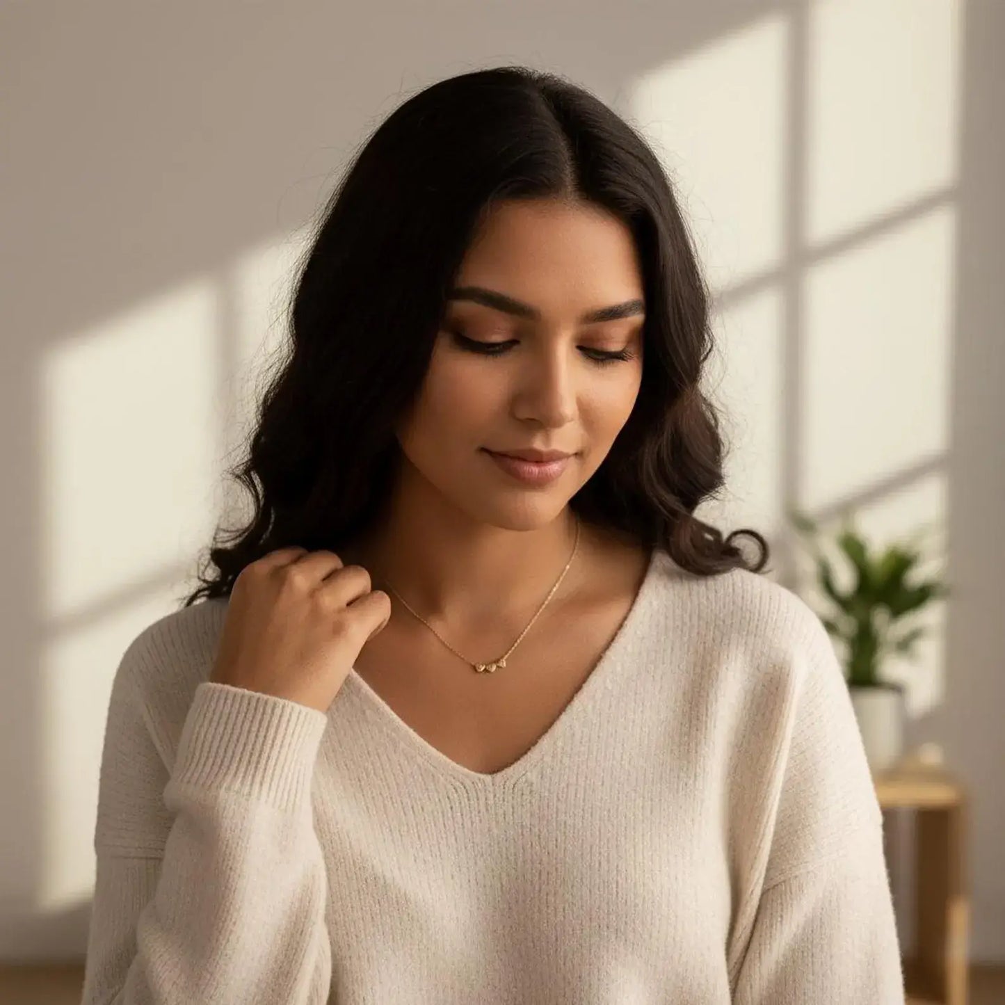 Personlig halskjede med hjerte og initial