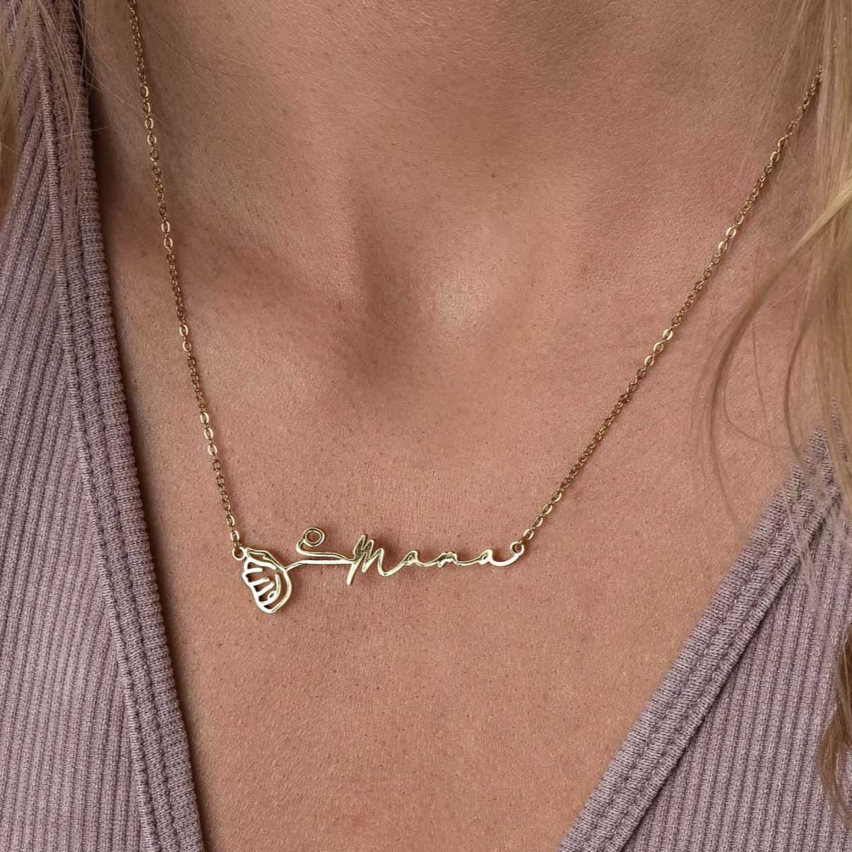 Personlig fødselsblomst-navnekjede